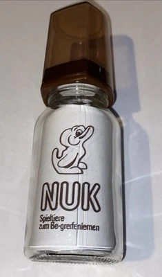 1 NUK Vintage Schott Glas-Babyflasche mit Motiv aus den 80er Jahren ,ohne Sauger - Bild 1 von 3