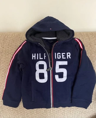 NEW Tommy Hilfiger Boys Hoodie Sweatshirt Sherpa Lined, Size 4T - Image 1 of 3