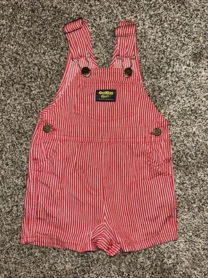 Mono corto a rayas rojas OshKosh B’gosh 2T de colección HECHO EN EE. UU. Foto 1 de 4