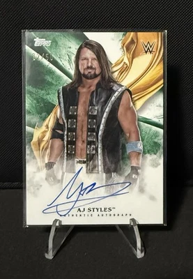 WWE AJ Styles 2019 Topps Undisputed Green On Card Autograph #32/50 - Image 1 of 2