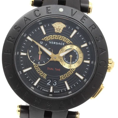 Reloj de cuarzo para hombre Versace V Race VEBV00619 doble hora esfera negra/dorada_920644 Foto 1 de 4
