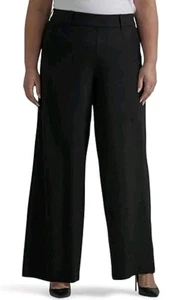 NWT Lee Women’s Sz 16M Ultra Soft Waistband Wide Leg High Rise Black Stretch - Picture 1 of 4