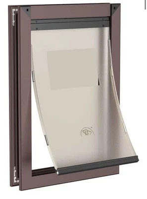 Rescumascer Grande Perro/Gato Puerta Aluminio/Dos Cerraduras Correderas Café Foto 1 de 3