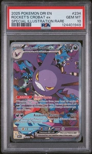 Pokemon S&V Destined Rivals #234 SIR Team Rocket's Crobat ex PSA 10 Gem Mint - Picture 1 of 2