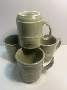 4 Longaberger Keramik Tassen Salbei Grün Gewebt Traditionen Kaffeetassen 12 Unzen 1402 - Bild 1 von 6
