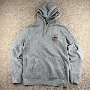Edwin Hoodie Men's Size Medium Grey Marl Mt Fuji Sunset Graphic Pullover - Picture 1 of 10