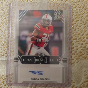 Bubba Bolden Auto. 2022 Leaf Draft Silver Parallel. Karte ba-bb1. - Bild 1 von 2