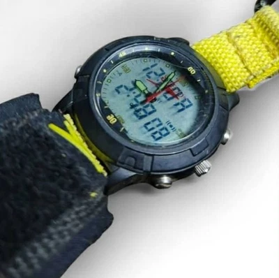 Speedo Analog Digital Sport Watch Yellow Strap Stainless Steel Back Men’s - Image 1 of 4