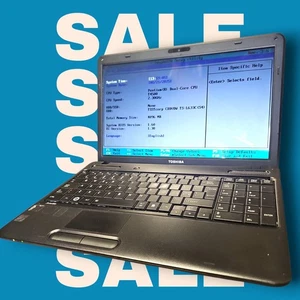 TOSHIBA Satellite C650 15.6" 2.3GHZ, DVDRW, POSTS TO BIOS (013) - Picture 1 of 3
