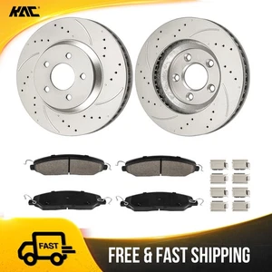 6x Front Drilled Slotted Rotors Ceramic Pads For Ford Mustang 2005-2008 2010 - Picture 1 of 14