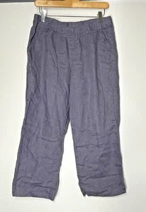 Allen Allen Leinenhose Damen M grau weites Bein Coastal Resort minimalistisch - Bild 1 von 7