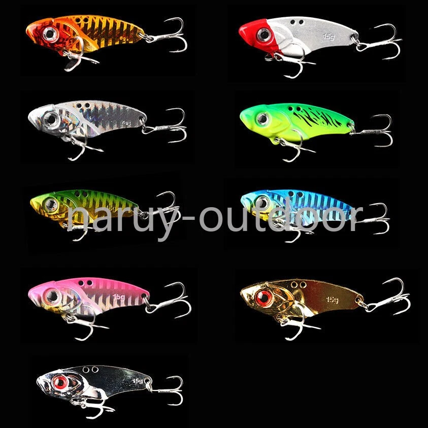 9er Pack Metal Vib Blade Lure Sinking Vibration Baits Vibe für Barsch Zander - Bild 1 von 4