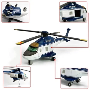 Disney Pixar Planes Blue And White Rescue Helicopter Sheriff Model Plane Toys~ - Picture 1 of 4