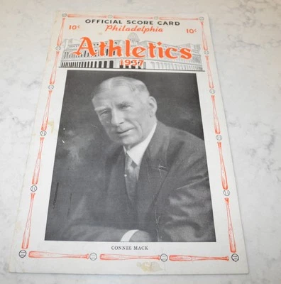1937 Philadelphia Athletics St. Louis Browns Baseball Scorecard Program Unscored - Image 1 of 4