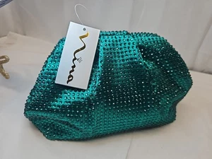 INDULGE-I Nina Schuh- OASIS-Gemma Kristall-verziert Satin Smaragdgrün. - Bild 1 von 9