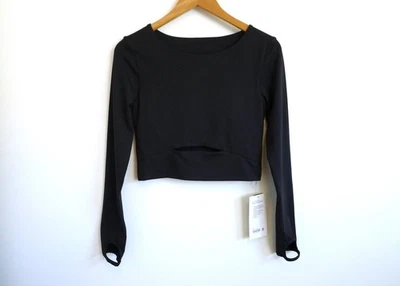 LULULEMON Align Long Sleeve Cutout Crop Top Thumb Holes Black 10 L NWT $78 - Image 1 of 4