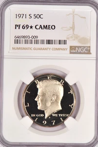 Moneda escarchada 50C 1971 S Kennedy medio dólar prueba NGC PF 69 ESTRELLA CAMAFEO PR69*CAM - Imagen 1 de 2