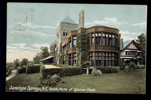 SARATOGA SPRINGS N.Y. * YADDO home of SPENCER TRASK * posted message 1c stamp - Picture 1 of 2