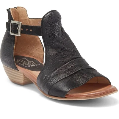 MIZ MOOZ Corra Black Floral Leather Open Toe Low Heel Sandals Zip Size 38 8 - Image 1 of 4