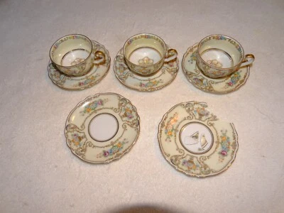 3 x RARO Antiguo Paul Muller Selb Bavaria China Taza Platillo + Extras Foto 1 de 4