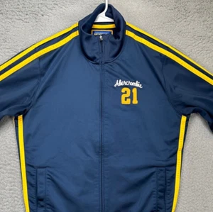 Abercrombie Fitch Jacket Womens 2XL Blue Full Zip Performance Embroidered Logo - Picture 1 of 9