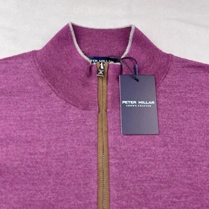 Peter Millar Crown Crafted Excursionist Flex Viertel-Reißverschluss Pullover Merlot XL 350 $ - Bild 1 von 7
