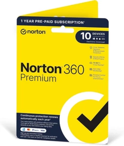 NORTON 360 PREMIUM 2025 10 PC 1 Anno |Win, Mac, Android, iOS| Internet Security - Zdjęcie 1 z 1