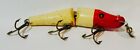 Vintage Fishing Lure-CCB CO. CREEK CHUB JOINTED PIKIE MINNOW-Red & White-6" Long