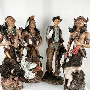 VINTAGE Native American Tribes Cheyenne Lakota Sioux Cowboy Sculpture Statue - Picture 1 of 48