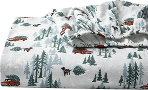- Queen Sheet Set, Warm Breathable Cotton Flannel Bedding with Deep Pockets, Bru - Picture 1 of 12