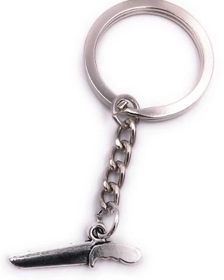 Coltello Cucina Portachiavi In Argento Di Metallo - Immagine 1 di 2