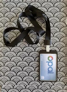 Aluminium Alloy Metal Bus Pass ID Security Card Holder with Lanyard - BLACK - Picture 1 of 2