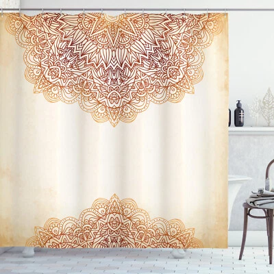 Juego de cortinas de ducha vintage con estampado de obras de arte mandala estilo henna ornamentado Foto 1 de 2