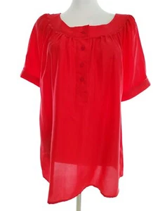 IN WEAR T. 42 Rojo Blusa Túnica popover Seda 100% Manga corta - Imagen 1 de 5