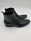 Asos Men’s Size 9 Black Leather Upper Zipper Close High Ankle Boots