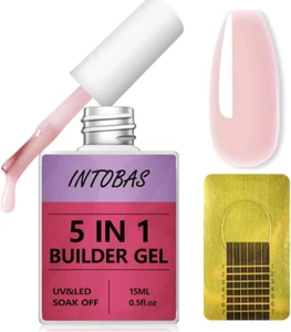 Nudo Rosa Gel Ricostruzione Unghie Professionale 5 in 1, Builder Gel 15Ml, Smalt - Foto 1 di 12