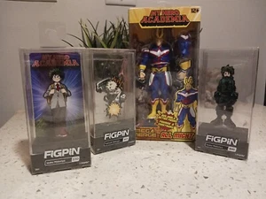 My Hero Academia FigPin Set of 3 w/ All Might 5in Figure Mega Merge Funimation - Picture 1 of 5