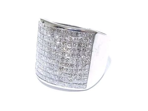 14k White Gold Princess Cut 5.50ct Beautiful White Diamond Invisible Set Ring - Picture 1 of 6