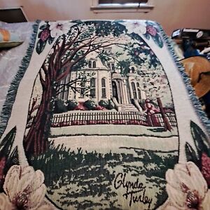Glynda Turley Tapestry Throw Blanket Simply Country Plantation Magnolias 47x70