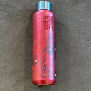 Starbucks Vakuum Thermo Trinkflasche Pink Blau Blumen 20 Oz ~ 8 Stunden NEU - Bild 1 von 4