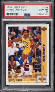 1991-92 Upper Deck Earvin Magic Johnson Card #45 PSA 10 Mint Basketball Cards - Picture 1 of 2