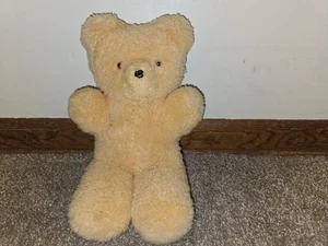 Vintage Adorable Well Loved Teddy Bear Orange 1960's 70s Soft - Picture 1 of 4