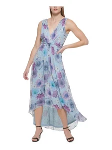 JESSICA HOWARD PETITES Womens Light Blue V Back Lined Maxi Dress Petites 14P - Picture 1 of 8