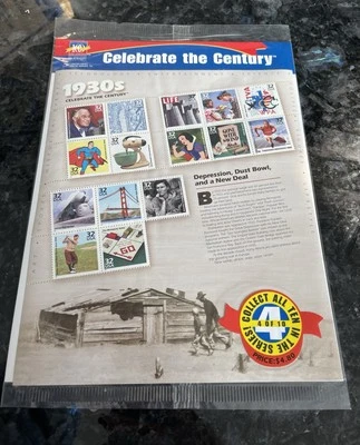 Celebrate the Century 1930's Sheet 32 Cent Stamps #5542 MNH In Original Package - Image 1 of 4