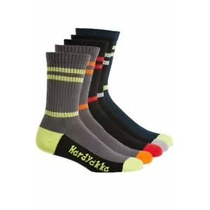 10 x Mens Hard Yakka Crew Work Multi-Coloured Workwear Socks - Picture 1 of 2