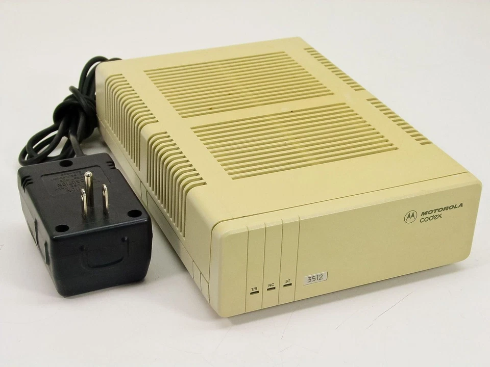 Motorola Codex 3512 DSU / CSU Modem PN: 49151 with Power Supply - Yellowed - Image 1 of 4