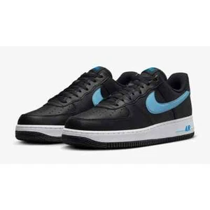 Nike Air Force 1 Low Black/Aquarius Blue/Photo Blue Trainers Lifestyle Shoes Wow - Picture 1 of 13