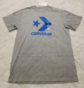 Converse Shirt Men's Size L Gray Blue T-Shirt Cotton Go-To Star Arrow Logo Crew - Picture 1 of 10