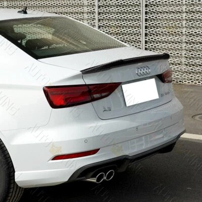 V-STYLE REAL CARBON FIBER REAR TRUNK SPOILER FIT 14-20 AUDI A3 S3 RS3 SEDAN - Image 1 of 4
