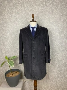 Canali Black Elegant Velvet Cotton Italy Made Coat Overcoat 42, EU 52 - Picture 1 of 12